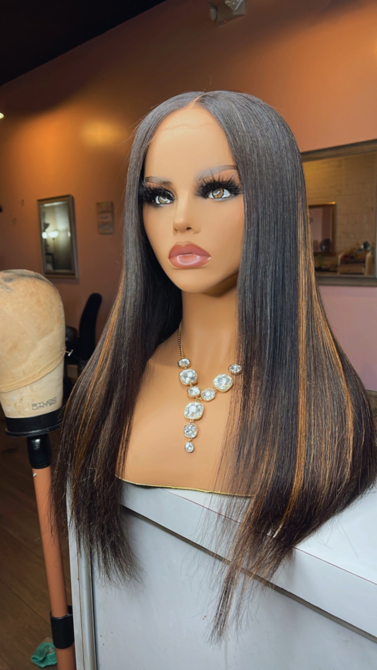 18" Natural Middle Part Custom Wig Unit