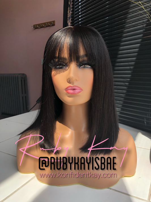Blunt Cut with Fringe Bang Wig Unit - Konfident Kay Luxury Virgin Hair Salon & Wig Boutique
